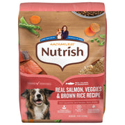 Nutrish face du paquet montrant le saumon et l’engagement nutritionnel
