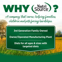 NutriSource croquette dans une main illustration de taille et portion pratique