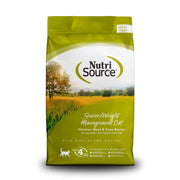 NutriSource emballage avant montrant la recette poulet et pois, clair et informatif