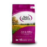 NutriSource emballage avant montrant la recette Poulet & Riz et l'étiquette claire