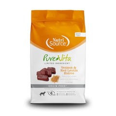 NutriSource sac PureVita Venison visible et étiquette claire pour achat confiant