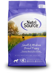 NutriSource Tuffy'S packaging avant montrant la recette poulet et riz, rassure sur la formulation
