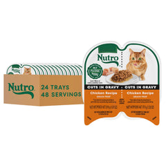 Nutro emballage avant montrant coupe poulet, facilité de service