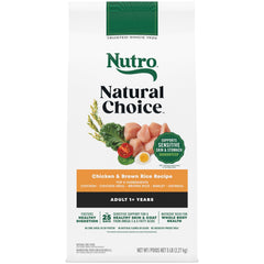 Nutro emballage avant Poulet & Riz Brun montrant la recette naturelle et l’appétence