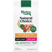 Nutro emballage avant petit race montrant l'étiquette et bénéfice nutritionnel