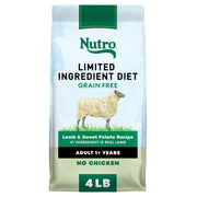 Nutro emballage face Agneau & Patate douce montrant recette limitée