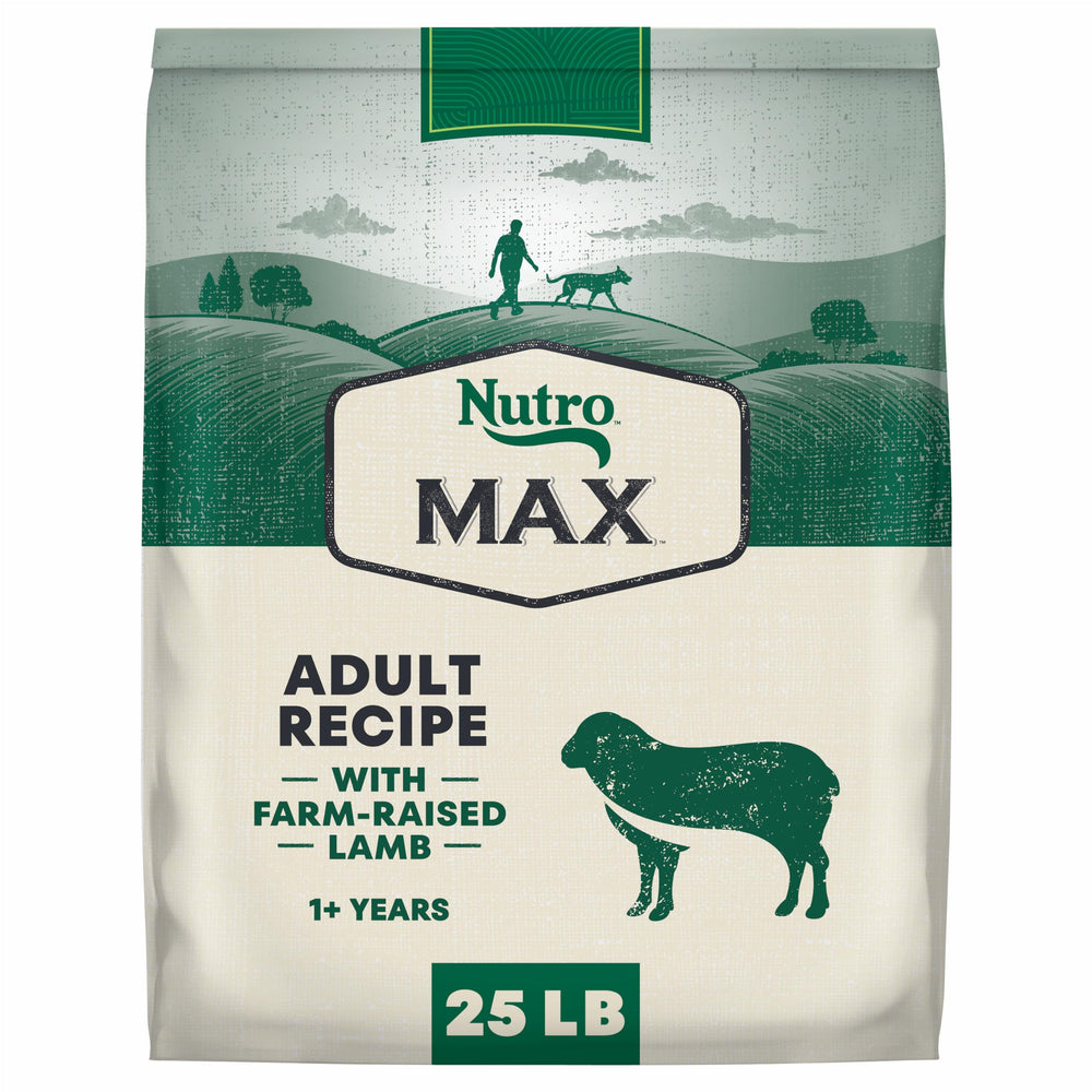 Nutro sachet avant montrant le format 25 lb et facilité d'achat