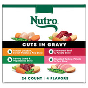 Nutro emballage avant montrant pack varié et bénéfice choix de saveurs