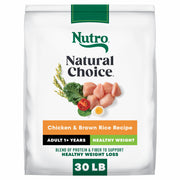 Nutro sachet face poulet et riz montrant formulation équilibrée