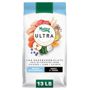 Nutro Ultra emballage avant montrant la recette weight management et le format 13 lb bénéfique