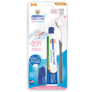 Nylabone emballage du kit dentaire pour chiot montrant contenu et bénéfices