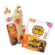 Nylabone knuckle bone avant emballage montrant durabilité