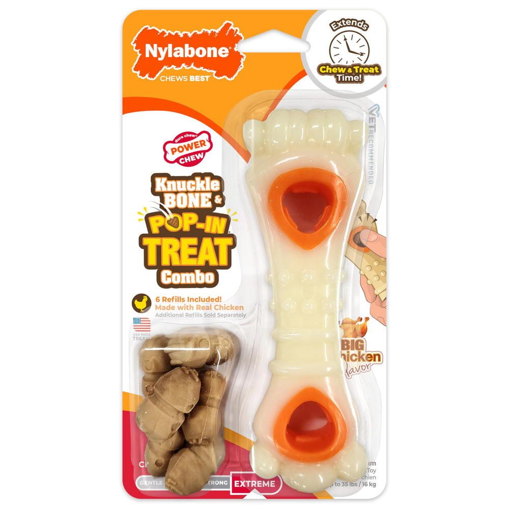 Nylabone emballage avant montrant jouet durable et info produit