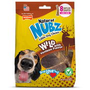 Nylabone emballage avant montrant lot de 8 et bénéfice occupation durable