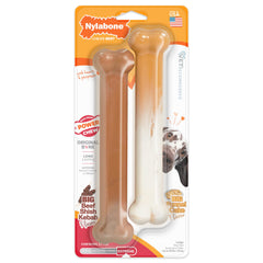 Nylabone os pack avant montrant le lot de deux saveurs durables