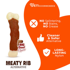 Nylabone Power Chew comparaison taille avec chien démontrant adéquation poids