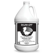 Odorcide Skunk Off flacon gallon montrant emballage professionnel et usage pratique