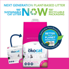 ÖKOCAT gros plan sur fibres de bois montrant absorption rapide