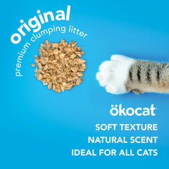 ÖKOCAT gros plan sur la texture de la fibre de bois, absorption visible