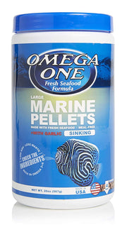Omega One paquet frontal montrant l'étiquette, attractivité et ingrédients MSC