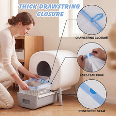 ondware sac installé dans Litter Robot démontrant usage simple