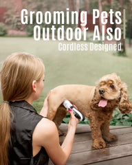 oneisall tondeuse en action sur un chien, coupe silencieuse et confortable