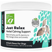 Only Natural Pet emballage des Just Relax 60 chews, praticité et ingrédients visibles
