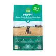 Open Farm sachet face montrant l’emballage et la composition claire