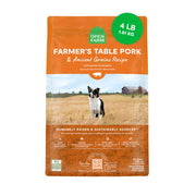 Open Farm sac 4 lb en vue avant montrant l'étiquetage traçable et bénéfice qualité