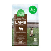 Open Farm emballage avant agneau montrant la marque et bénéfice traçabilité