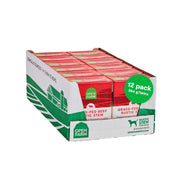 Open Farm emballage avant montrant le format pack de 12 et bénéfice traçabilité