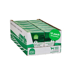 Open Farm packaging avant montrant la recette Homestead Turkey et qualité traçable