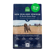 Open Farm sac 22 lb face montrant l’emballage et traçabilité, confiance pour propriétaires