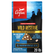 ORIJEN emballage avant Wild Reserve montrant qualité et poids