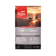 ORIJEN Fit & Trim sac avant affichant le format 23,5 lb et bénéfice nutritif