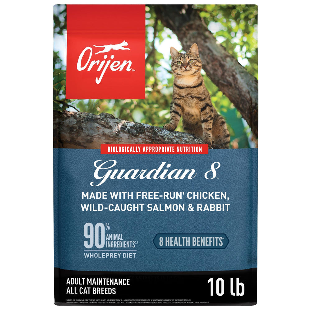 ORIJEN sac face avant montrant la recette et bénéfice nutritionnel élevé