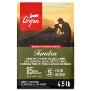 ORIJEN sac Tundra 4,5 lb montrant emballage et bénéfice nutritionnel