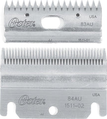 Oster lames 83AU et 84AU face avant montrant précision et longévité