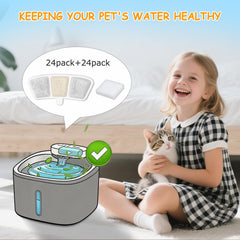Filtre OUPUSES installé dans fontaine Oneisall PW04 pour eau plus propre