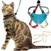 OutdoorBengal harnais multicolor vue de face montrant maintien sûr