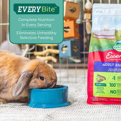 Oxbow bol de service rempli illustrant portion adaptée pour lapin