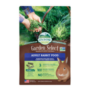 Oxbow sac Garden Select face avant montrant le format 8 lb et bénéfices nutritionnels