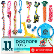 Pacific Pups Products vue de face de l’ensemble de 11 jouets, durable et varié
