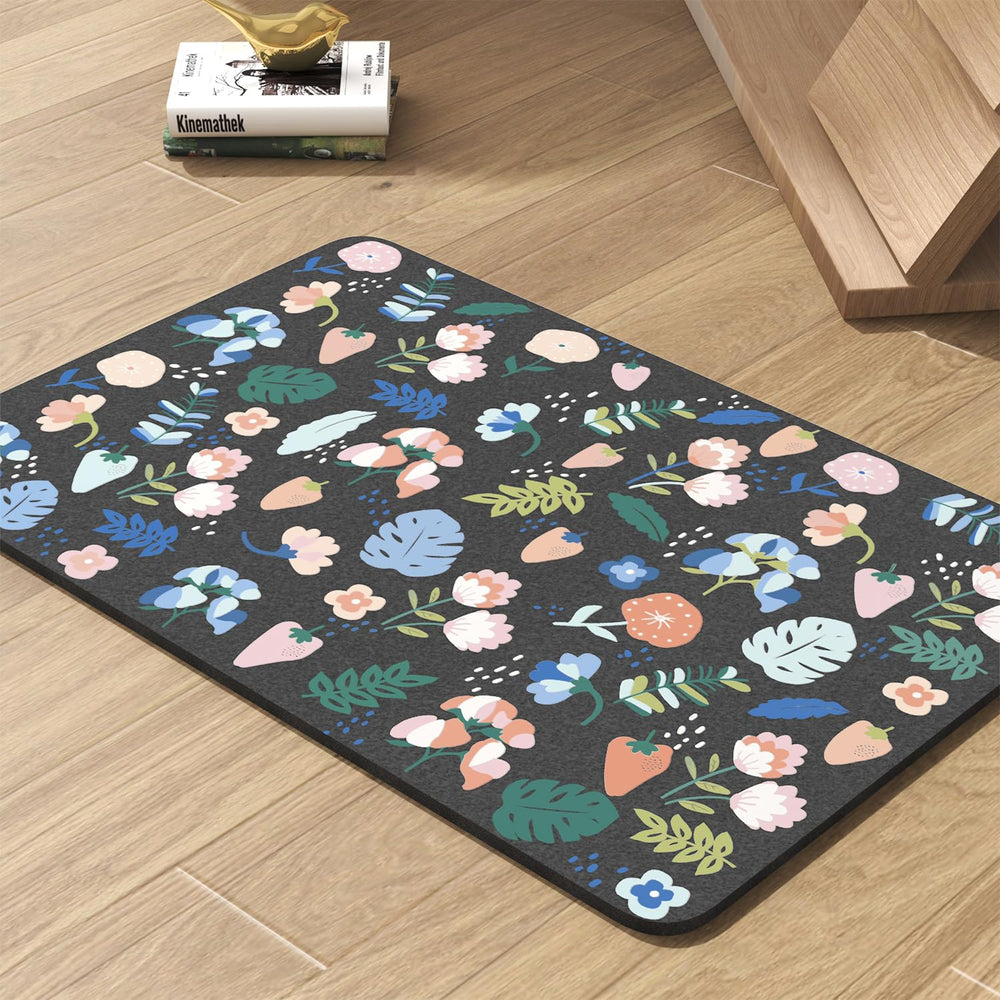 PADOOR tapis gamelle face avant motif DARKFLOWERS protège proprement