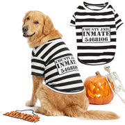 Parisian Pet déguisement prisonnier face montrant motif rayé et confort