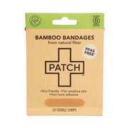 PATCH emballage avant montrant pansements bambou, protection naturelle