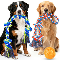 PatsFran face avant emballage montrant le lot de trois jouets durable pour chiens