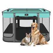 PAW BALLET vue avant du parc pliable montrant l'emplacement et la fermeture pratique