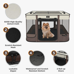 Paw Ballet toit rétractable ouvert offrant ombrage et confort
