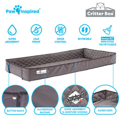 Paw Inspired liner installé dans une cage 2x4, maintien propre et sec de l'habitat